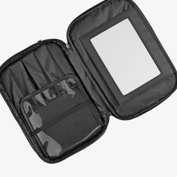 Tartan + Twine Black Line Art Train Case w/Mirror - Picture 6 of 12